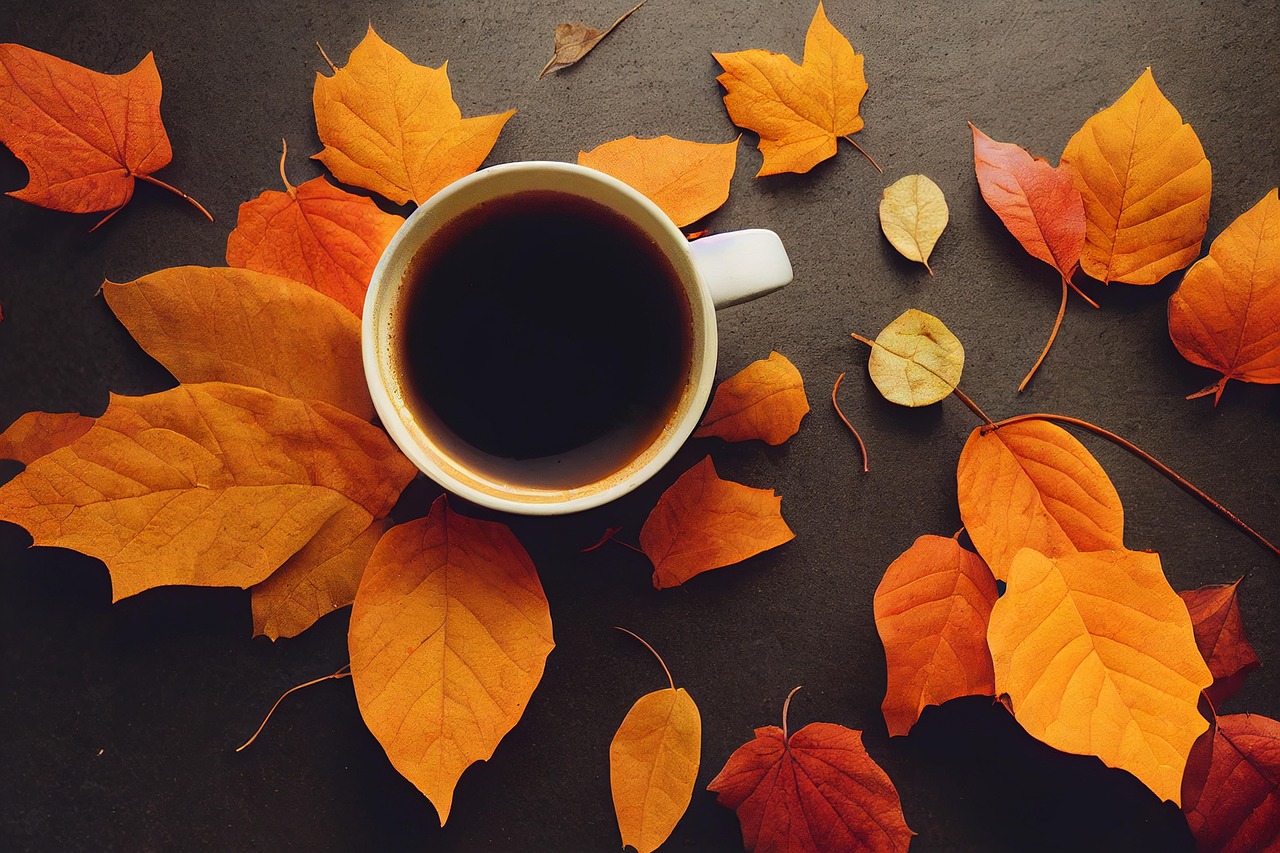 Free autumn leaf cup illustration
