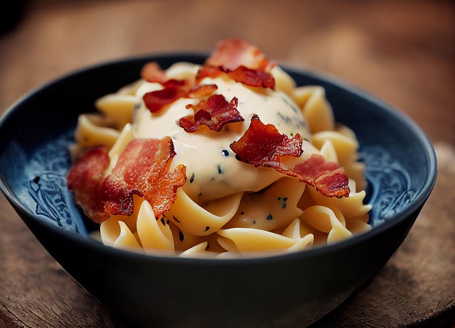 Free pasta cheese bacon illustration