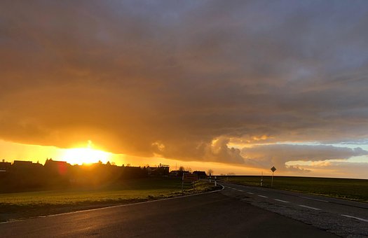 Free Gold Road Sunset photo and picture