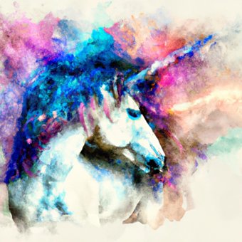 Aquarell, Einhorn, Bunt, Natur, Horn
