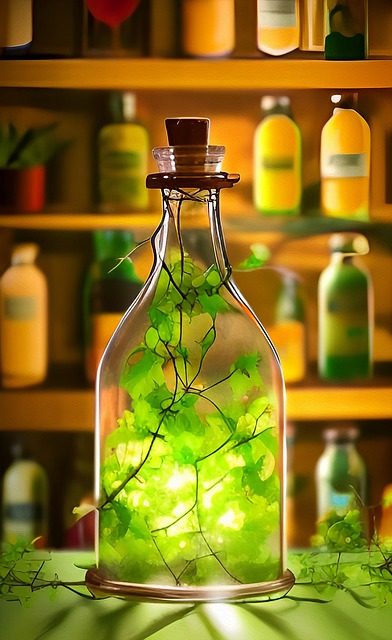 Free herbs bottle oil illustration