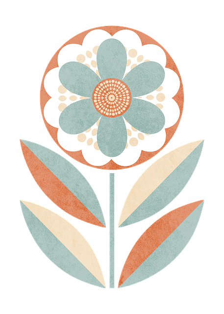 Blumen, Retro-Moderne Blumen, Retro