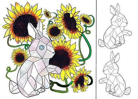 Free Rabbit Sunflowers photo and picture