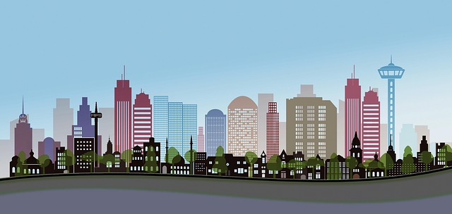Skyline, Stad, Water, Stromen, Gebouw