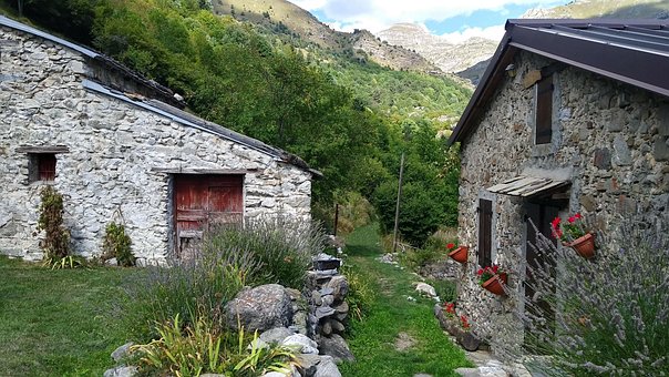 Natur, Felsen, Berghütte, Alpen, Berge