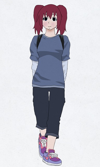 Free girl manga character illustration