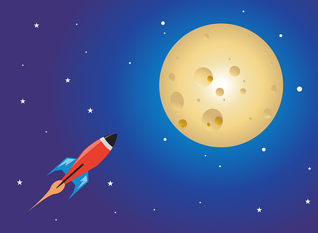 Lua, Espaço, Universo, Estrela, Foguete