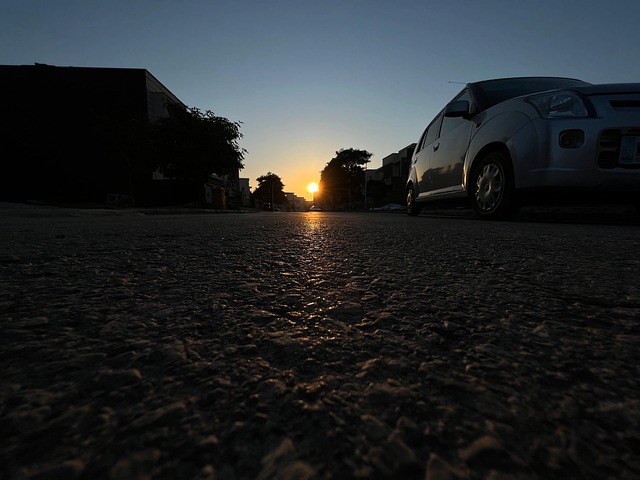 Vej, Asfalt, Gade, Solnedgang, By, Sol