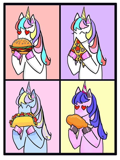 Free Unicorn Eating illustration and picture