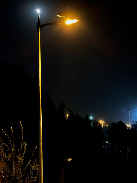 Nat, Gade, Lys, Lampe, Svagt Lys, Gul