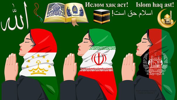 Tadsjikistan, Iran, Afghanistan, Flag