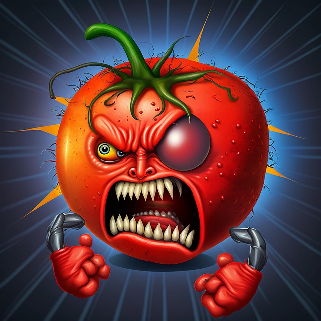 Free tomato fruit angry illustration