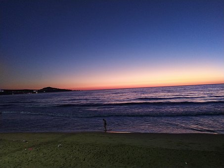 Soare, Dimineata, Plajă, Mare, Ocean