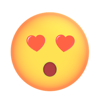 Liebe, Emoji, Emoticon, Herz, Schock, 3D