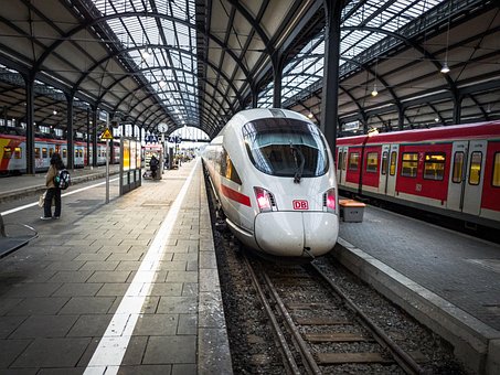 Tog, Jernbane, Is, Togstation, Wiesbaden