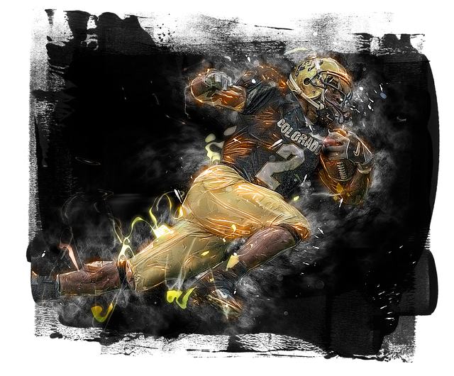 Free american football action runner illustration