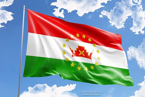 Tadsjikistan, Iran, Afghanistan, Flag