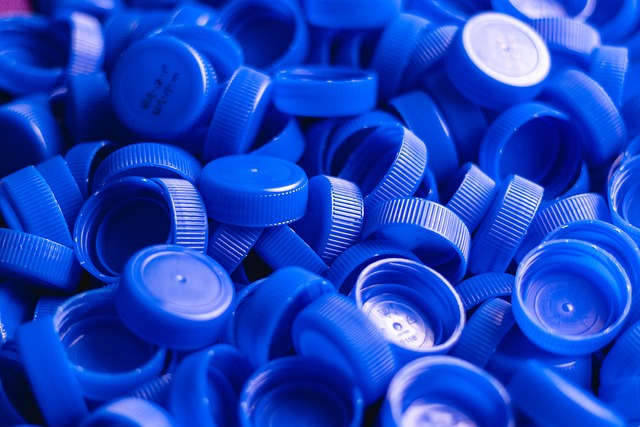Plástico, Garrafa, Boné, Azul