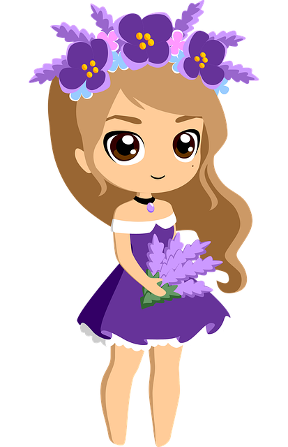 Free girl flower nature illustration