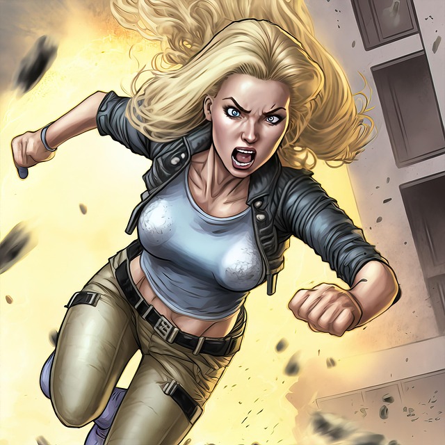 Free girl woman action illustration