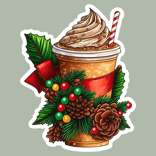 Free coffee christmas winter illustration