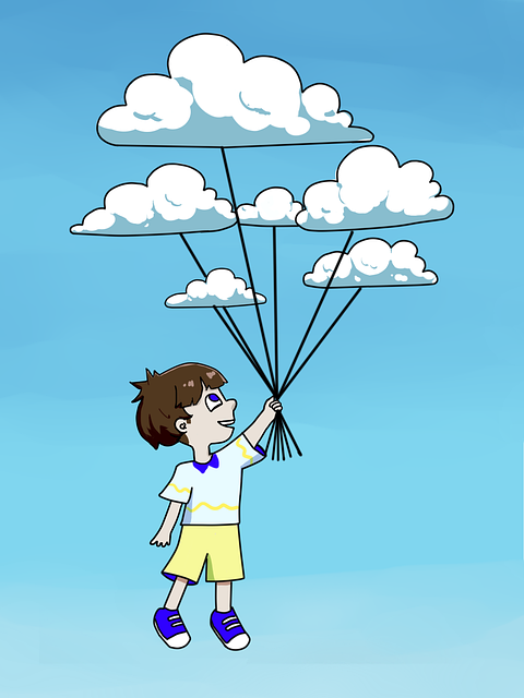 Free Little Boy Clouds illustration and picture