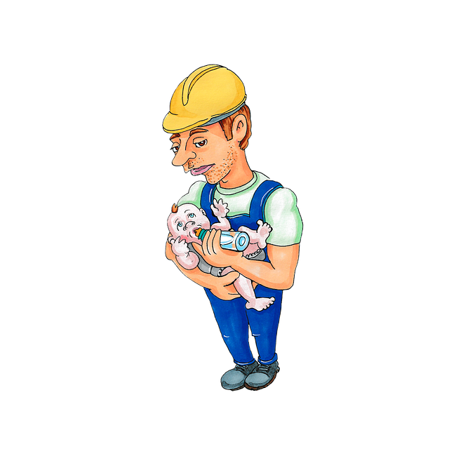 Free quitting time father role papa illustration