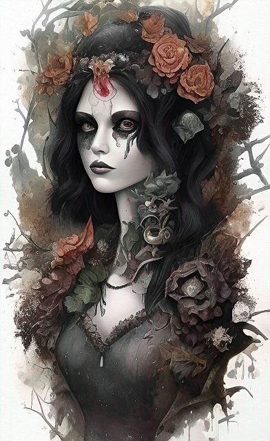 Free woman witch goth illustration