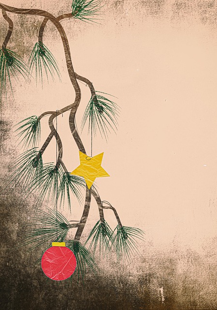 Free christmas branch map illustration