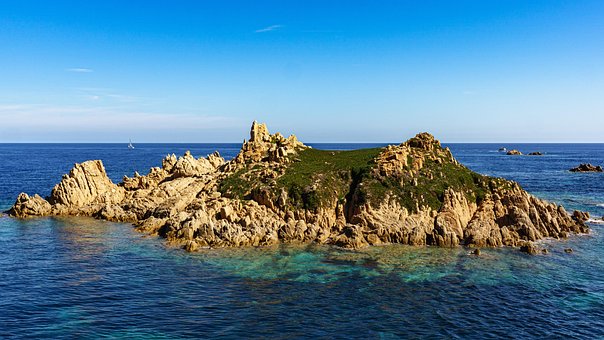 Rocha, Ramatuelle, França, Mar, Luz