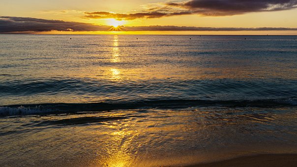 Nascer Do Sol, Mar, Luz, Amanhã, Nuvens