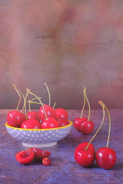 Cerejas, Fruta, Tigela, Cereja Vermelha