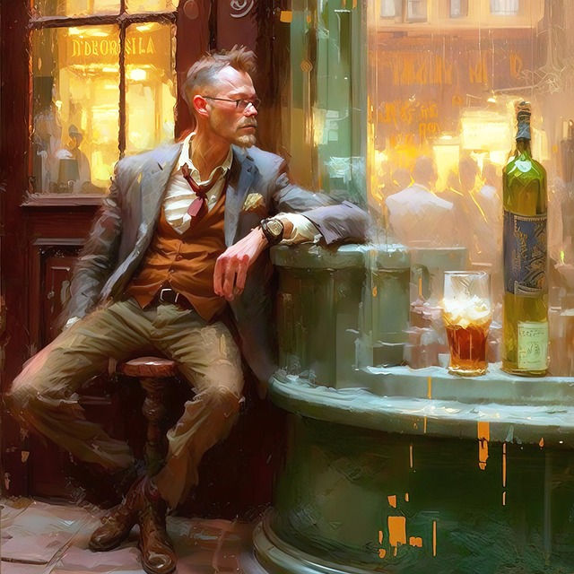 Free man pub alcohol illustration