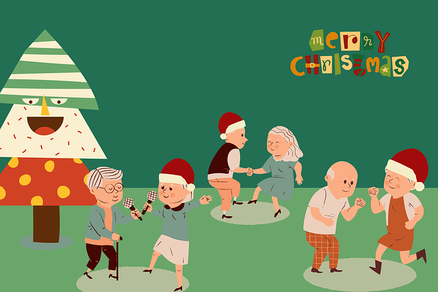 Free christmas party party seniors illustration