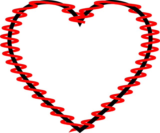 Free hearts linked overlapping vector