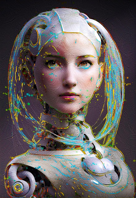 Download free HD stock image of Cyber Woman Free cyber woman robot illustration
