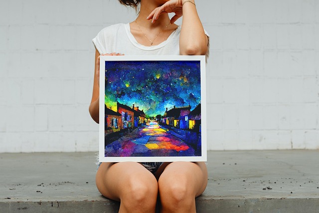 Free woman painting mock-up illustration
