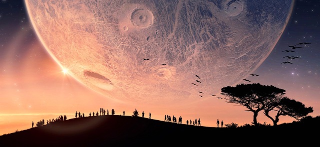 Free moon super moon people illustration