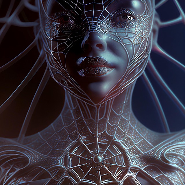 Free spider web lady illustration