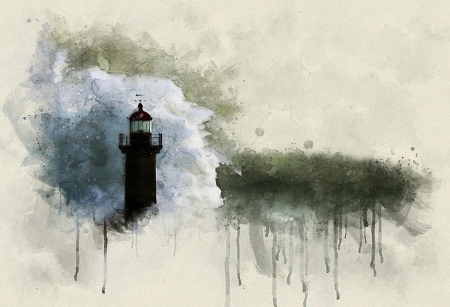 Free Lighthouse Watercolor Painting illustration and picture