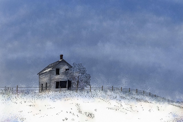 Free house building abandoned illustration