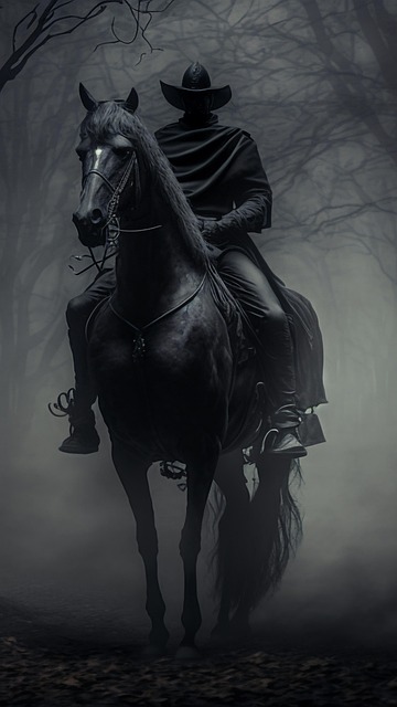 Free horse black horror illustration
