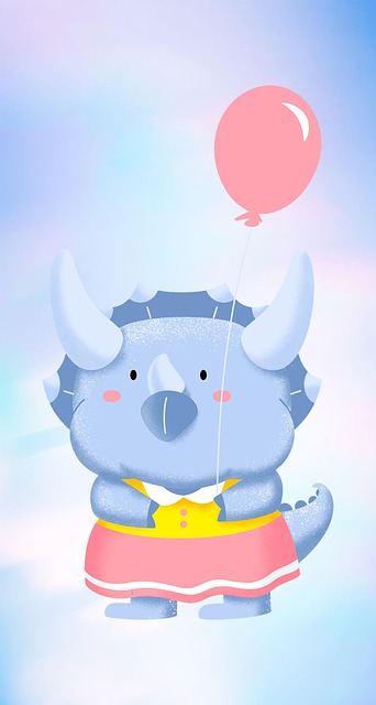 Free triceratops dinosaur cartoon illustration