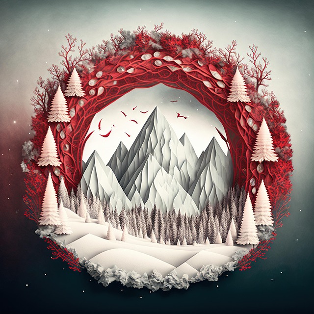 Free christmas wreath winter festive season illustration
