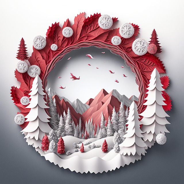 Free christmas wreath winter festive season illustration