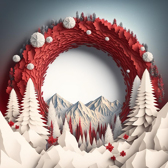 Free christmas wreath winter festive season illustration