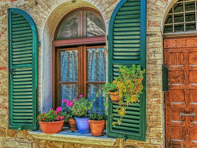 Italien, Fenster, Blumen, Pflanzen