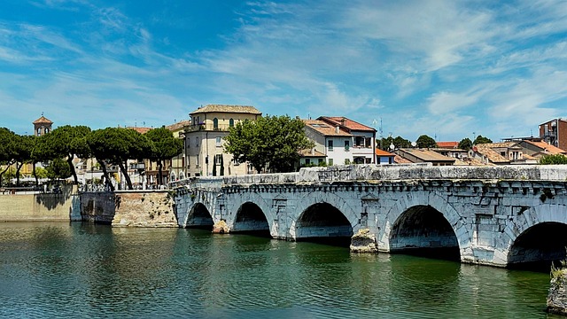 Italien, Rimini, Brücke, Altstadt