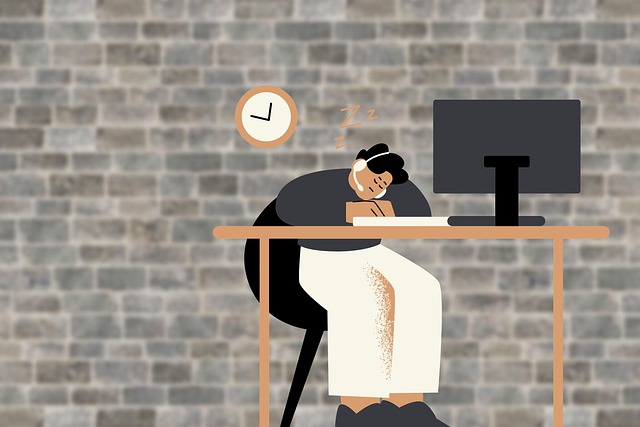 Free work call center tired illustration