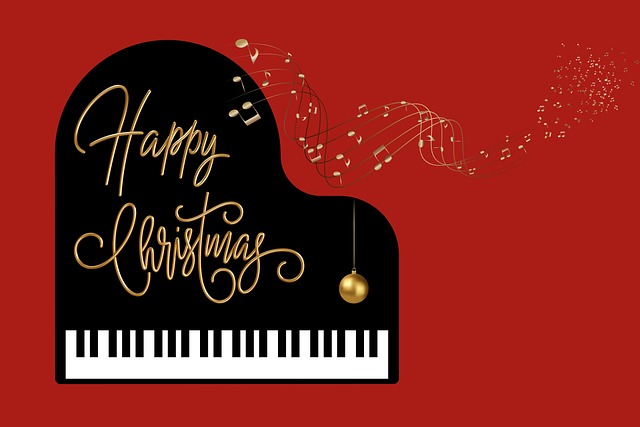 Free christmas piano christmas music illustration